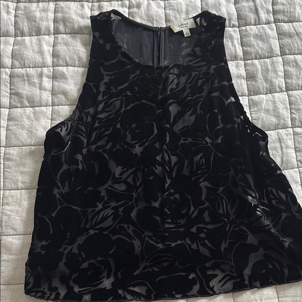 Wilfred Black Velvet Tank Top